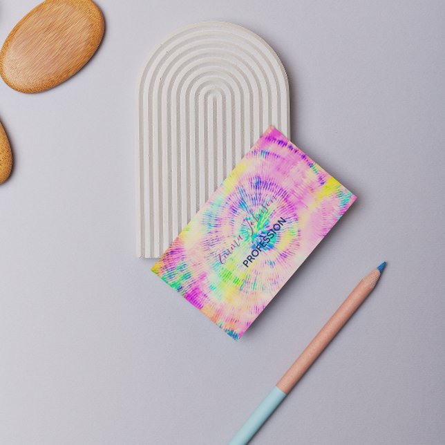 Colorful Tie Dye Neon Summer  Business Card (Creator Uploaded)