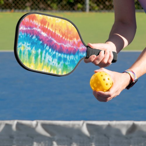 Colorful Tie Dye Pattern Pickleball Paddle