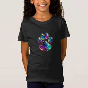 Colorful Tie Dye Paw Print Kids T-Shirt