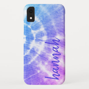 Pink Tie-Dye Monogram Protective iPhone Case - Small Print