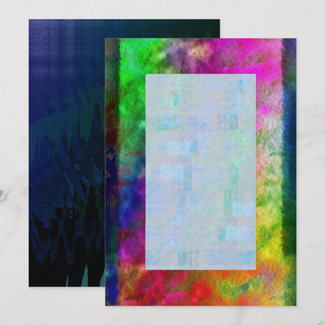 Colorful Tie Dye Psychedelic Blank Invitation (Front/Back)