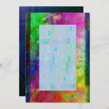 Colorful Tie Dye Psychedelic Blank Invitation