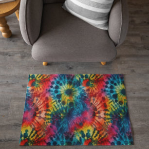 Colorful Tie Dye Rainbow Rug