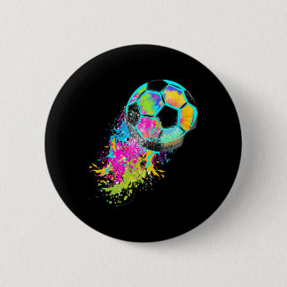 Colorful Tie Dye Soccer Ll  Button