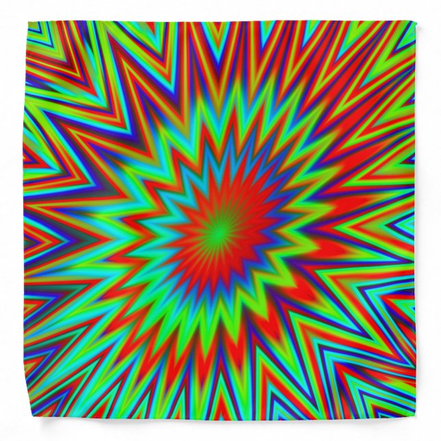 Colorful Tie Dye Starburst Bandana (Front)