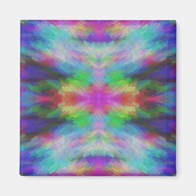 Colorful Tie Dye Style Art Magnet (Front)