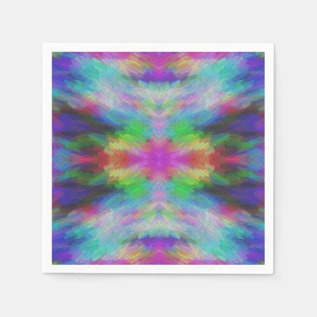 Colorful Tie Dye Style Art Napkins (Front)