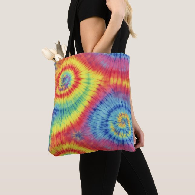 Colorful Tie Dye Tote Bag (Close Up)