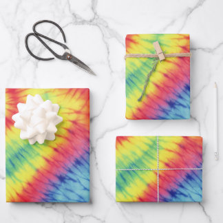 Colorful Tie Dye Wrapping Paper Sheets