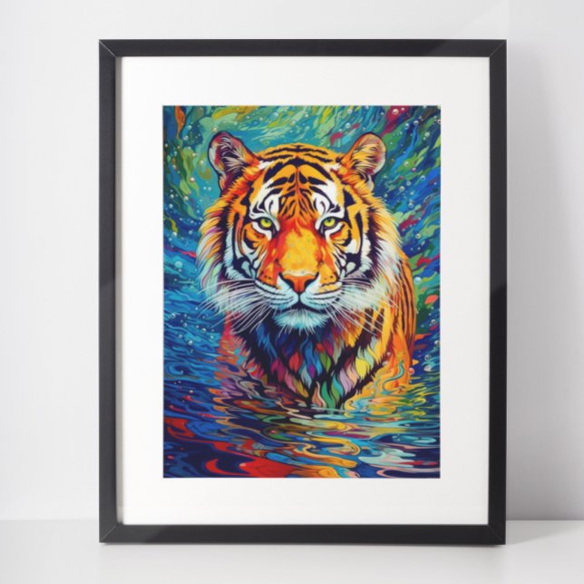 Colorful Tiger Abstract painting Poster (Creator Uploaded)