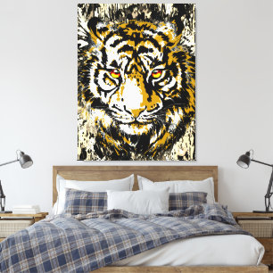 Colorful Tiger Canvas Print   Big Tiger Art Print