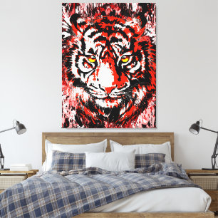 Colorful Tiger Canvas Print Colorful Tiger Art