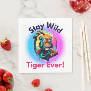 Colorful Tiger Face Napkins