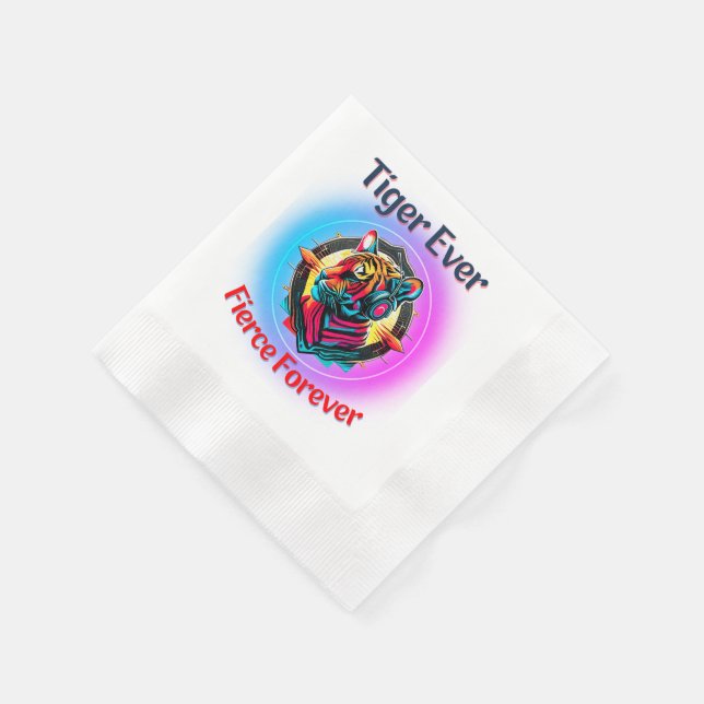 Colorful Tiger Face Napkins (Corner)