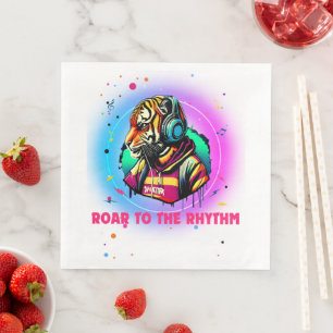 Colorful Tiger Face Paper Dinner Napkins