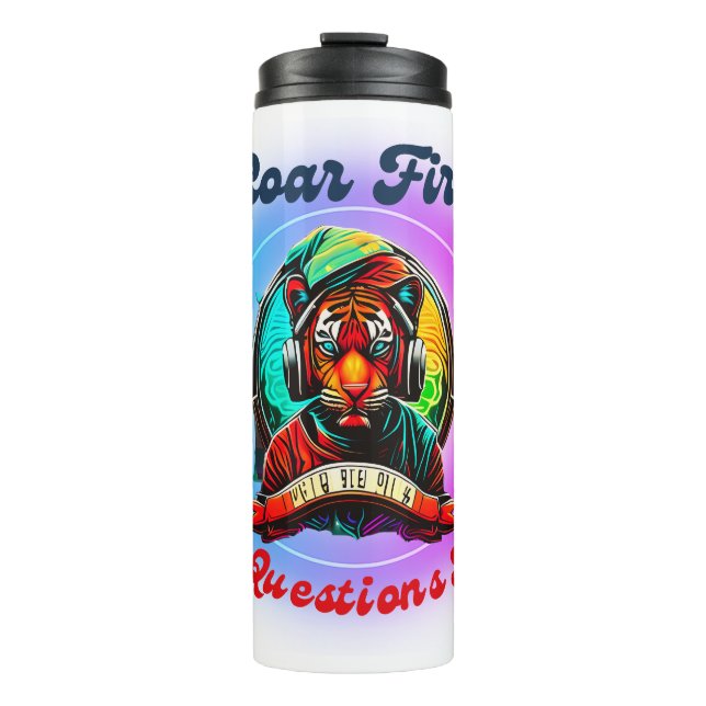 Colorful Tiger Face  Thermal Tumbler (Front)
