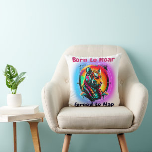 Colorful Tiger Face Throw Pillow