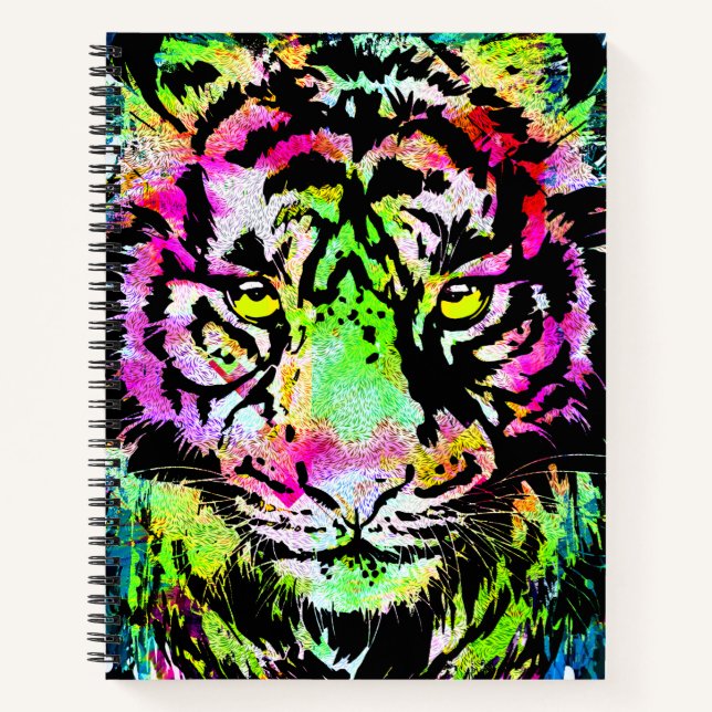 Colorful Tiger Head - Artistic Tiger  Notebook (Front)