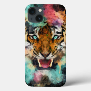 Colorful Tiger Head iPhone 13 Case