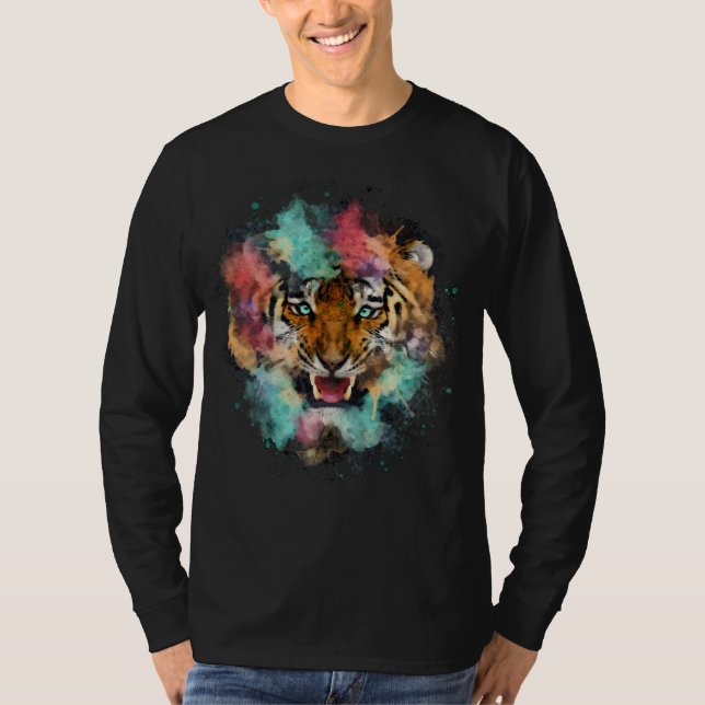 Colorful Tiger Head T-Shirt (Front)