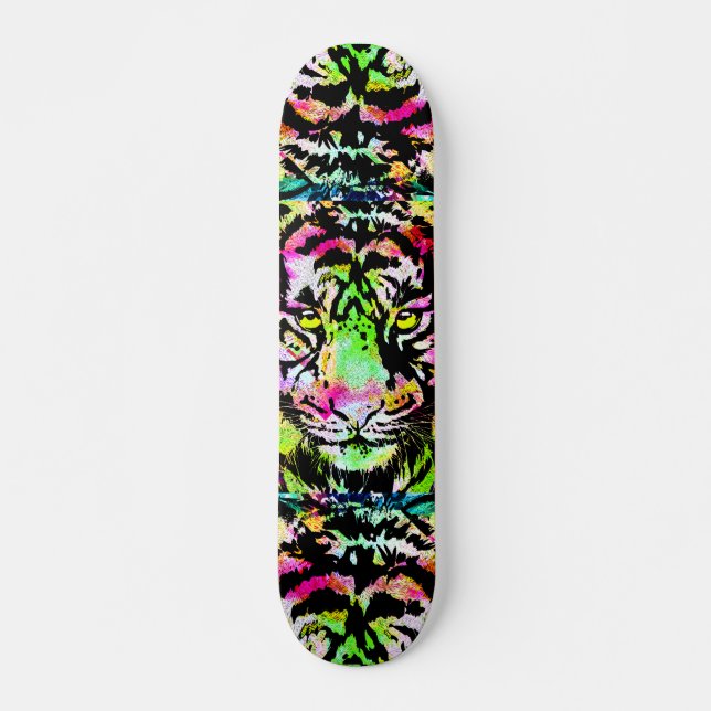 Colorful Tiger Head - Tiger Skateboard  (Front)