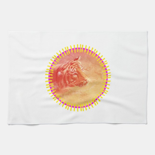 Colorful Tiger Kitchen Towel (Horizontal)