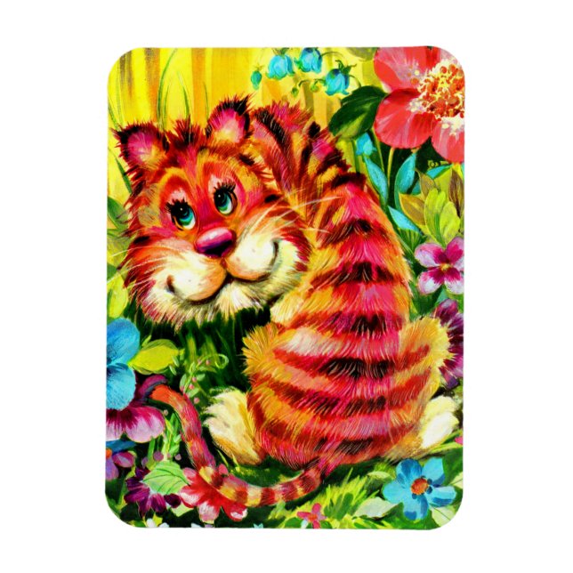 colorful tiger magnet (Vertical)