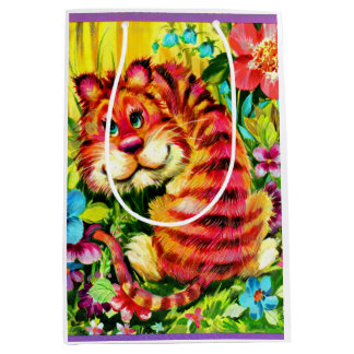colorful tiger medium gift bag