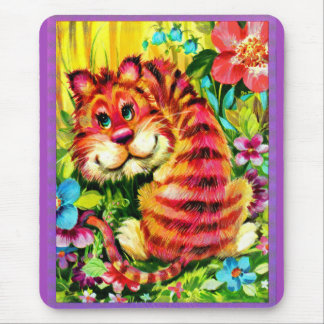 colorful tiger mouse pad