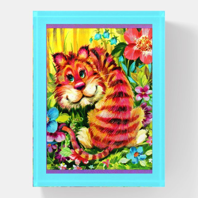 colorful tiger paperweight (Vertical)