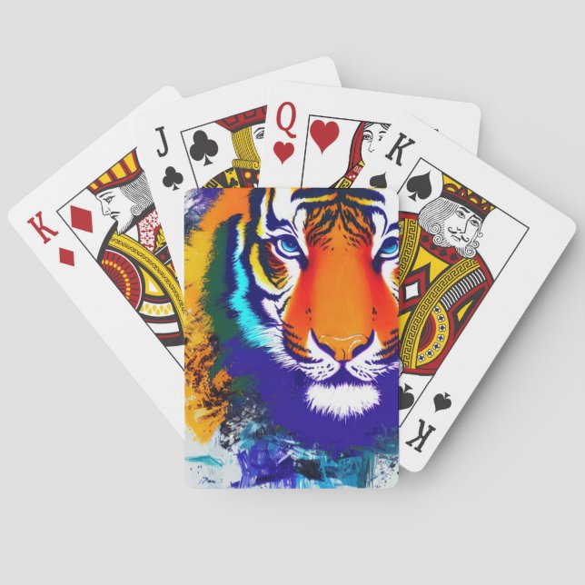 Colorful Tiger Poker Cards (Back)