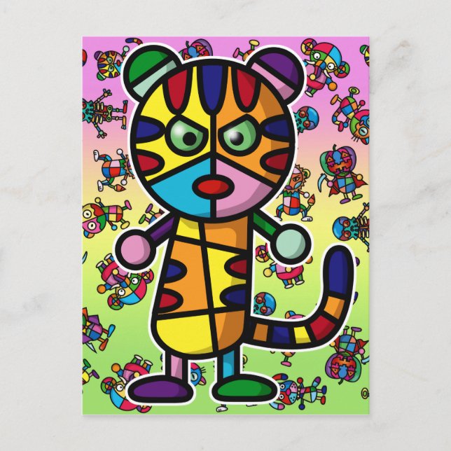 colorful tiger postcard (Front)