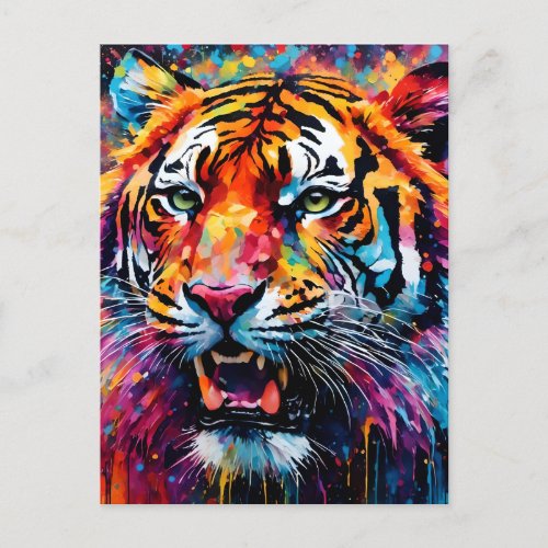 Colorful Tiger Postcard