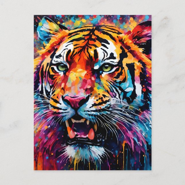Colorful Tiger Postcard (Front)
