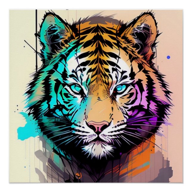 Colorful tiger poster (Front)