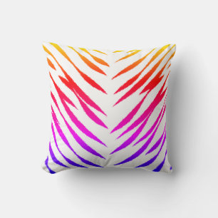 Colorful Tiger Print Throw Pillow