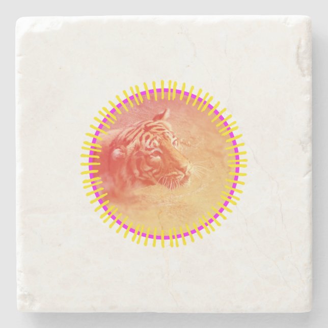 Colorful Tiger Stone Coaster (Front)