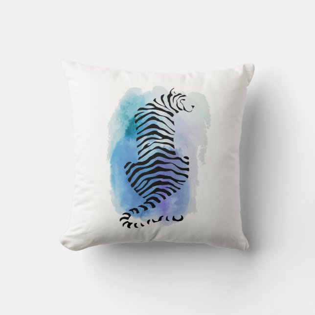 Colorful Tiger Throw Pillow (Front)