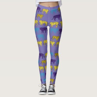 Colorful Tigers Pop Art Anima   Leggings