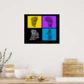 Colorful Tigers Poster (Kitchen)