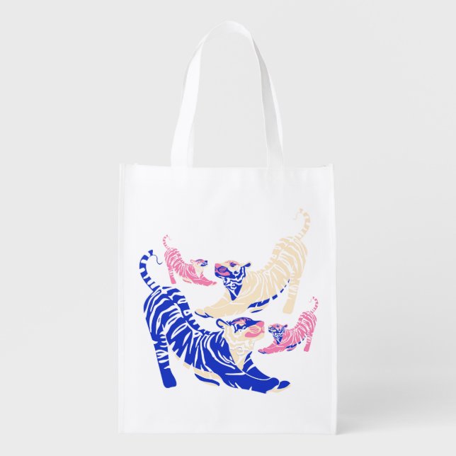 Colorful Tigers Re-usable Bag (Front)