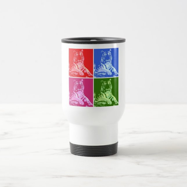 Colorful Tigers Travel Mug (Center)