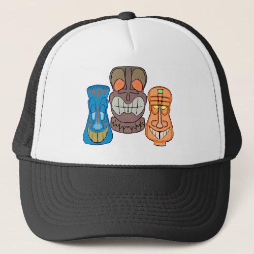 Colorful Tiki Head  Trucker Hat