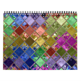 Colorful Tile Art Customizable Calendar