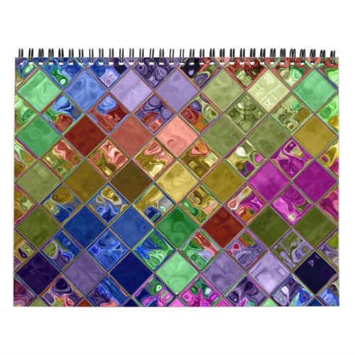 Colorful Tile Art Customizable Calendar