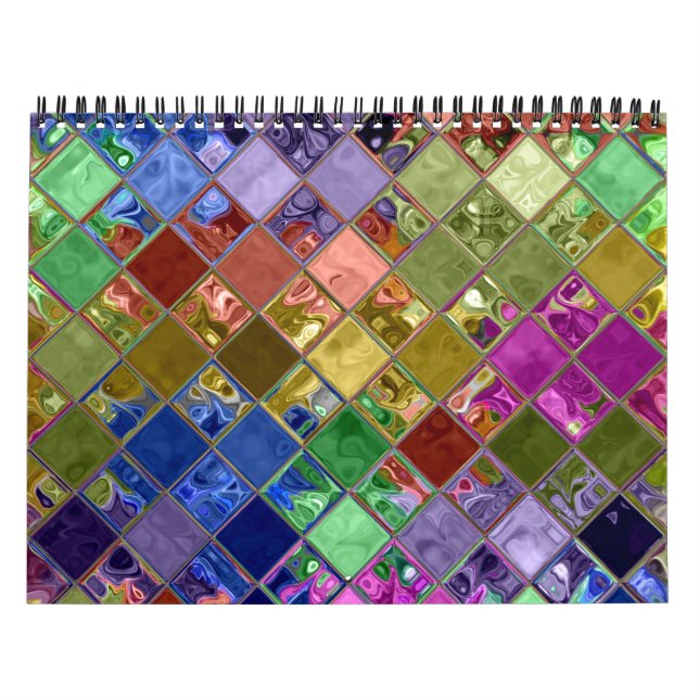 Colorful Tile Art Customizable Calendar (Cover)