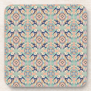 Colorful Tile Design Beverage Coaster