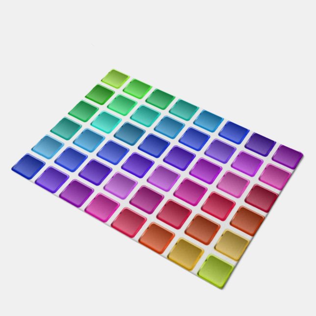 COLORFUL TILE SQUARES DOORMAT (Angled)
