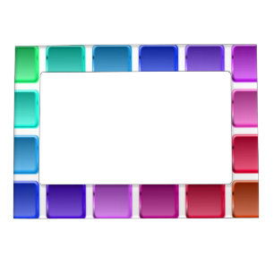 COLORFUL TILE SQUARES MAGNETIC PICTURE FRAME