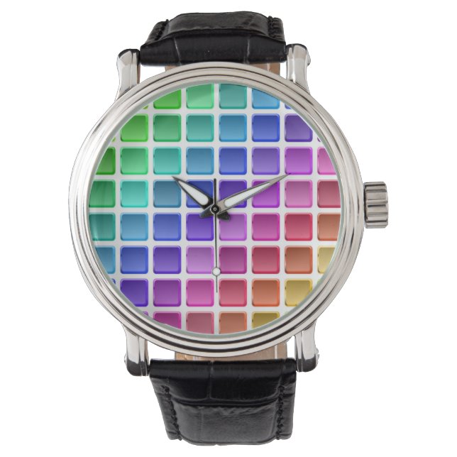 COLORFUL TILE SQUARES WATCH (Front)